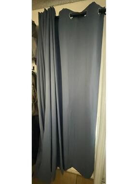NICETOWN 100% Blackout Curtains Stone Blue 84” Long Thermal Insulated Pair 70x84